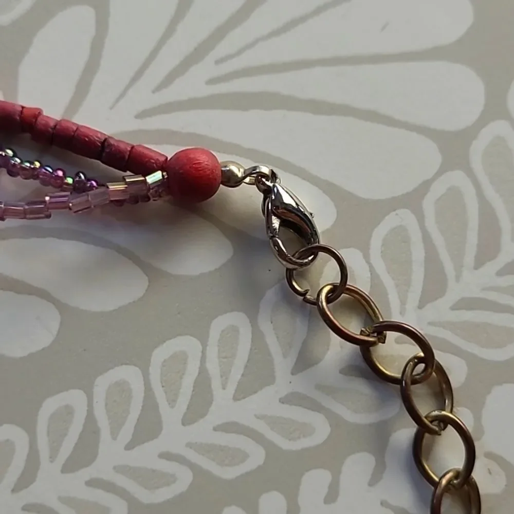 Vintage 70s Pink Shell Necklace